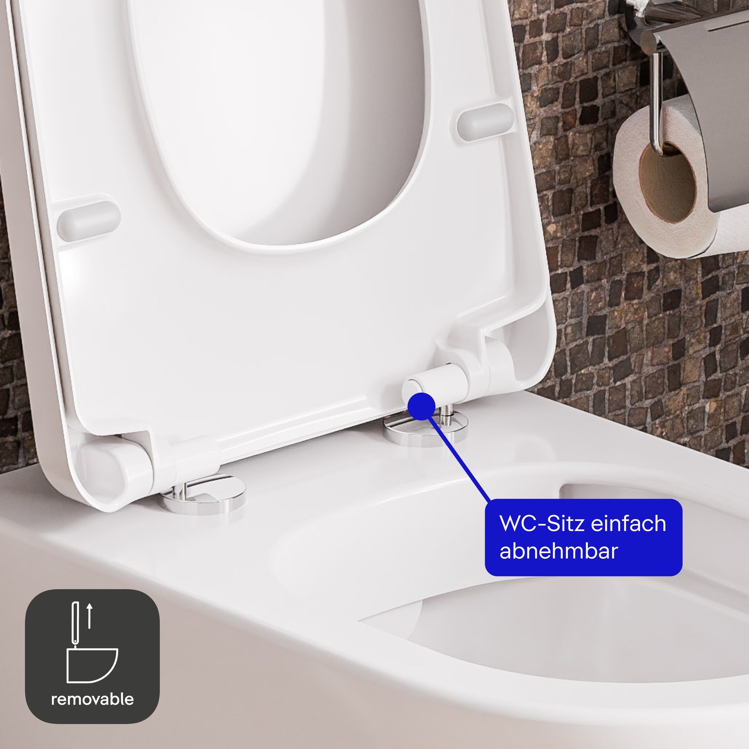 Duravit WC suspendido 540 mm Mino Blanco brillante incl. tapa de WC - fijación oculta