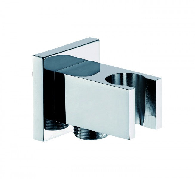 Codo de conexión a pared con soporte para ducha BA002