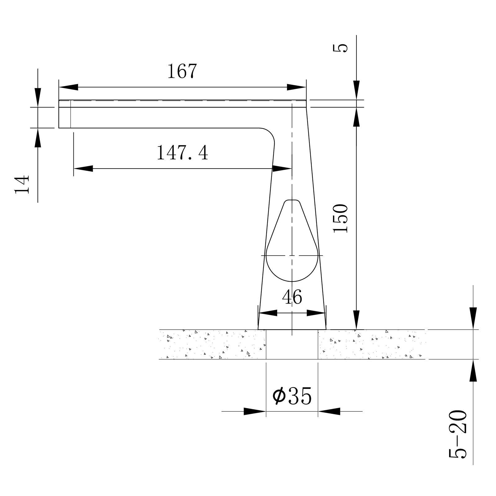 Grifo mezclador monomando para lavabo NT7320