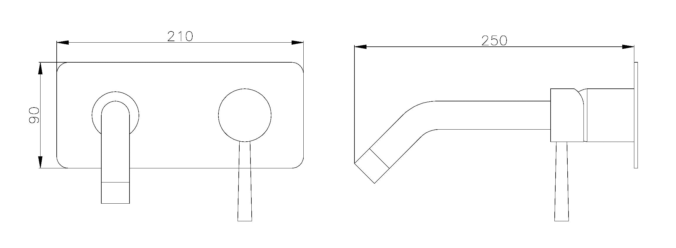 Grifo mezclador de pared para empotrar XX0539B