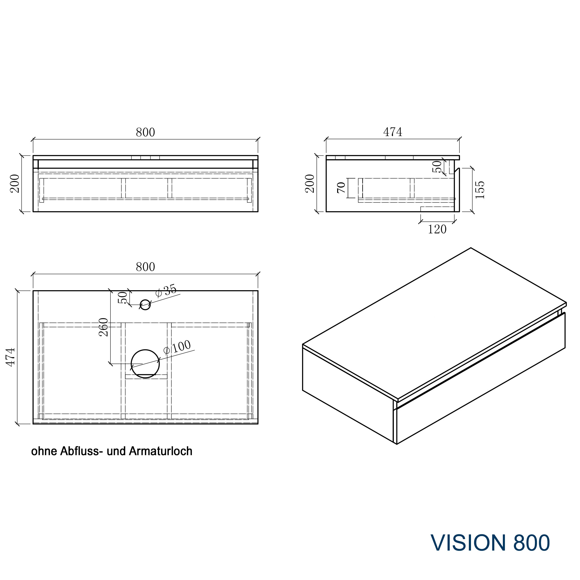 Mueble de baño Vision 800