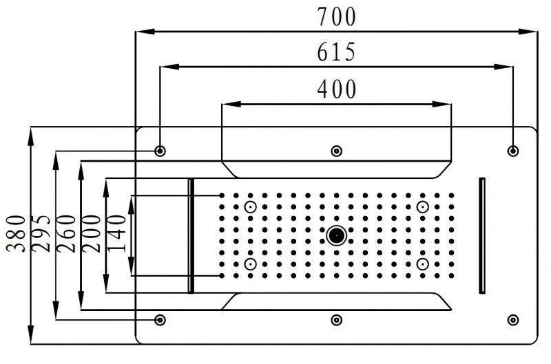 Ducha fija empotrable en techo XXL- DPG5030