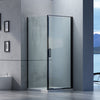 Mampara de ducha de esquina EX416S NEGRO - 90 x 90 x 195 cm - con cristal de seguridad NANO de 6 mm. 