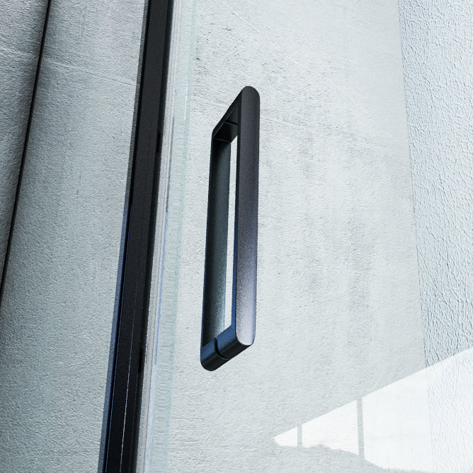 Mampara de ducha de esquina EX416S NEGRO - 90 x 90 x 195 cm - con cristal de seguridad NANO de 6 mm. 