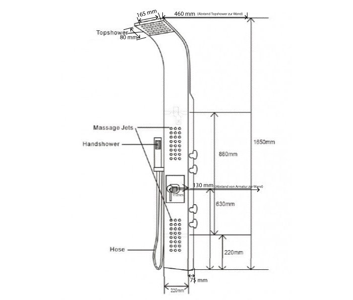 Sistema de ducha con columna de ducha termostática SEDAL 8815