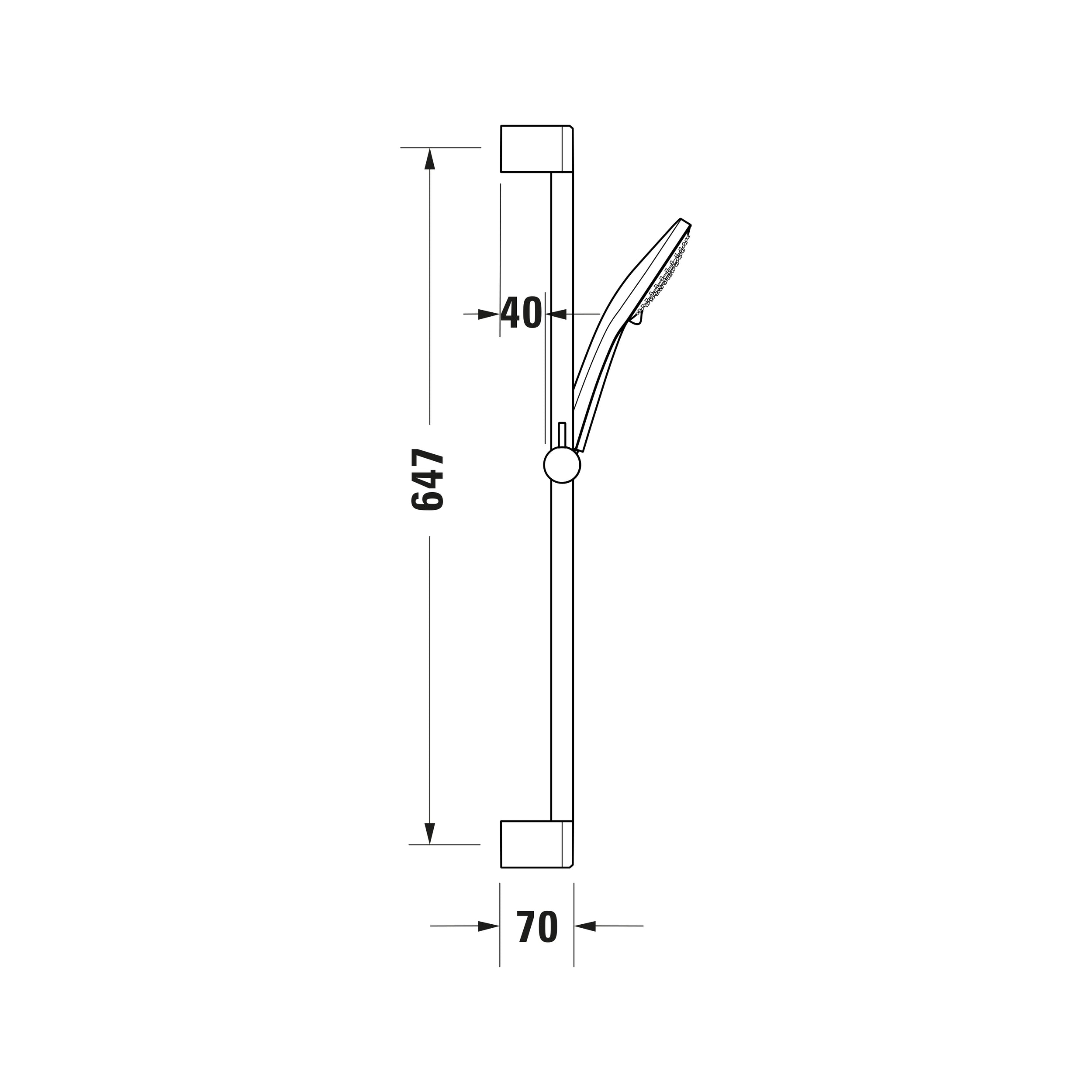 Duravit Tulum mezclador de ducha empotrado con rociador - incl. barra de ducha, codo de conexión a la pared y Bluebox