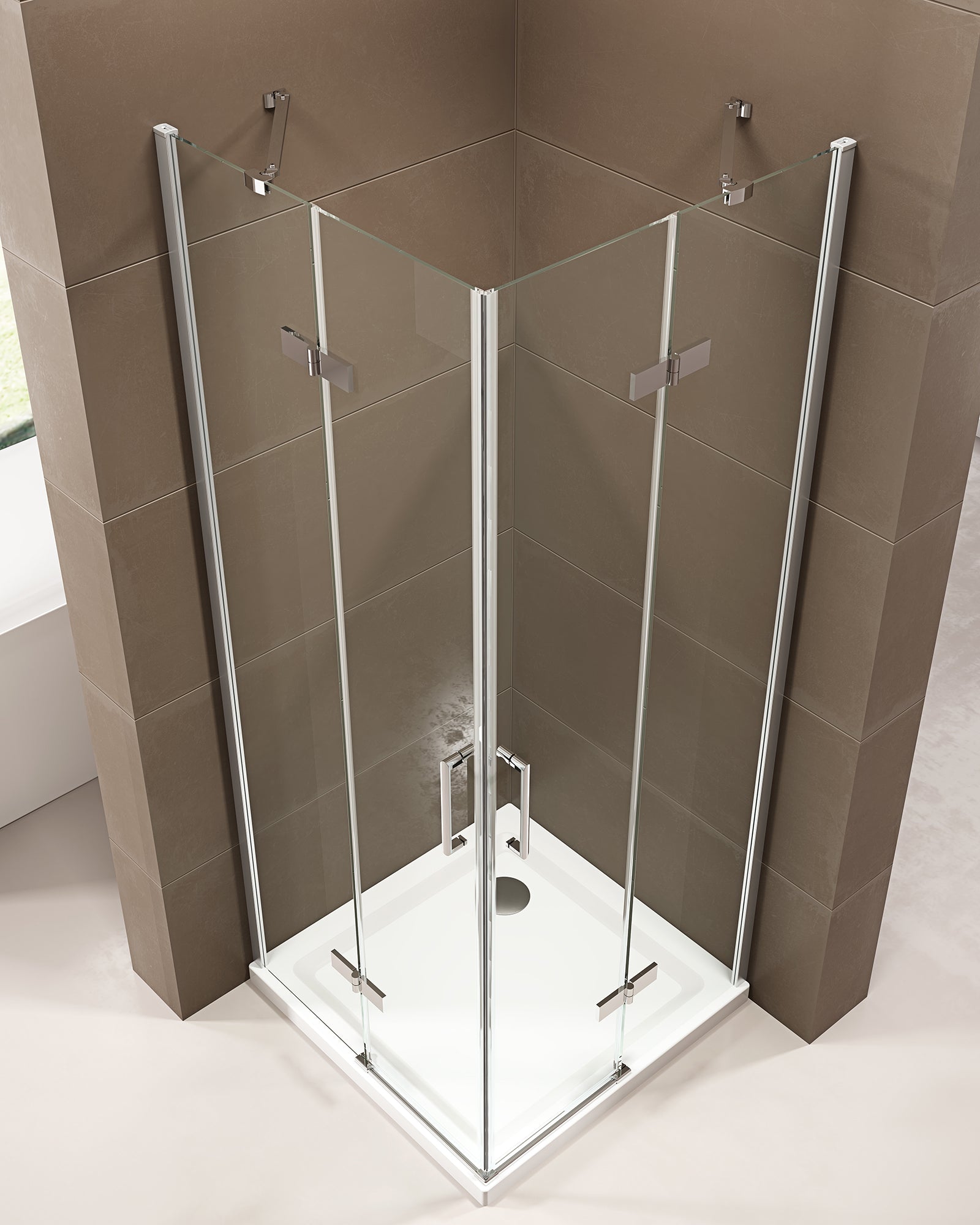 Ducha esquinera con puertas giratorias, entrada esquinera EX809