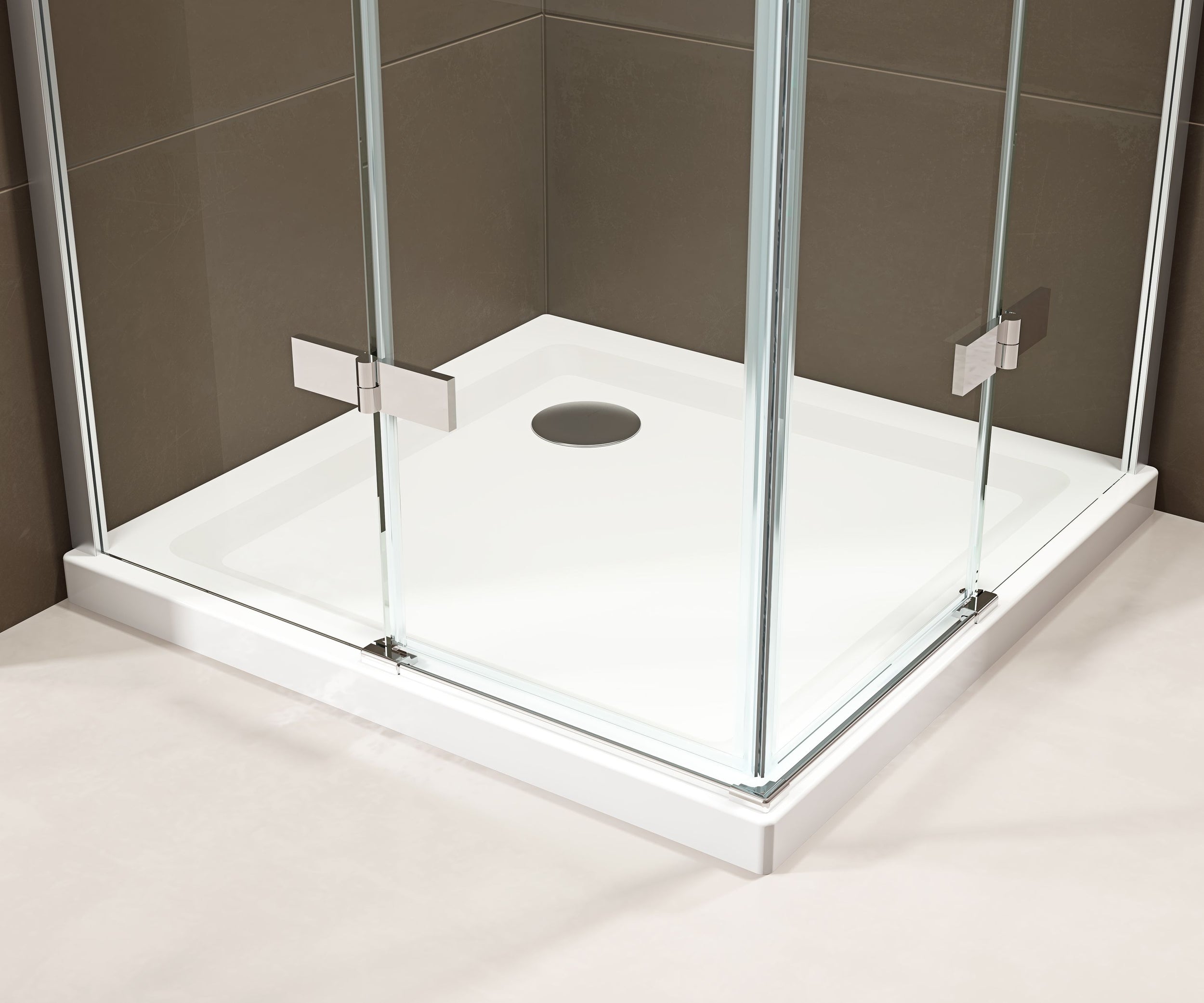 Mampara de ducha de esquina EX809 - 90 x 90 x 195 cm - con doble puerta abatible - con auténtico cristal NANO