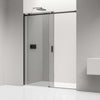 Ducha de nicho con puerta corredera NT806 FLEX Negro mate - Vidrio nano gris - Grosor del vidrio seleccionable