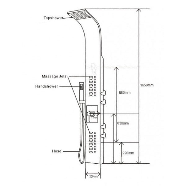 Sistema de ducha con columna de ducha termostática SEDAL 8815