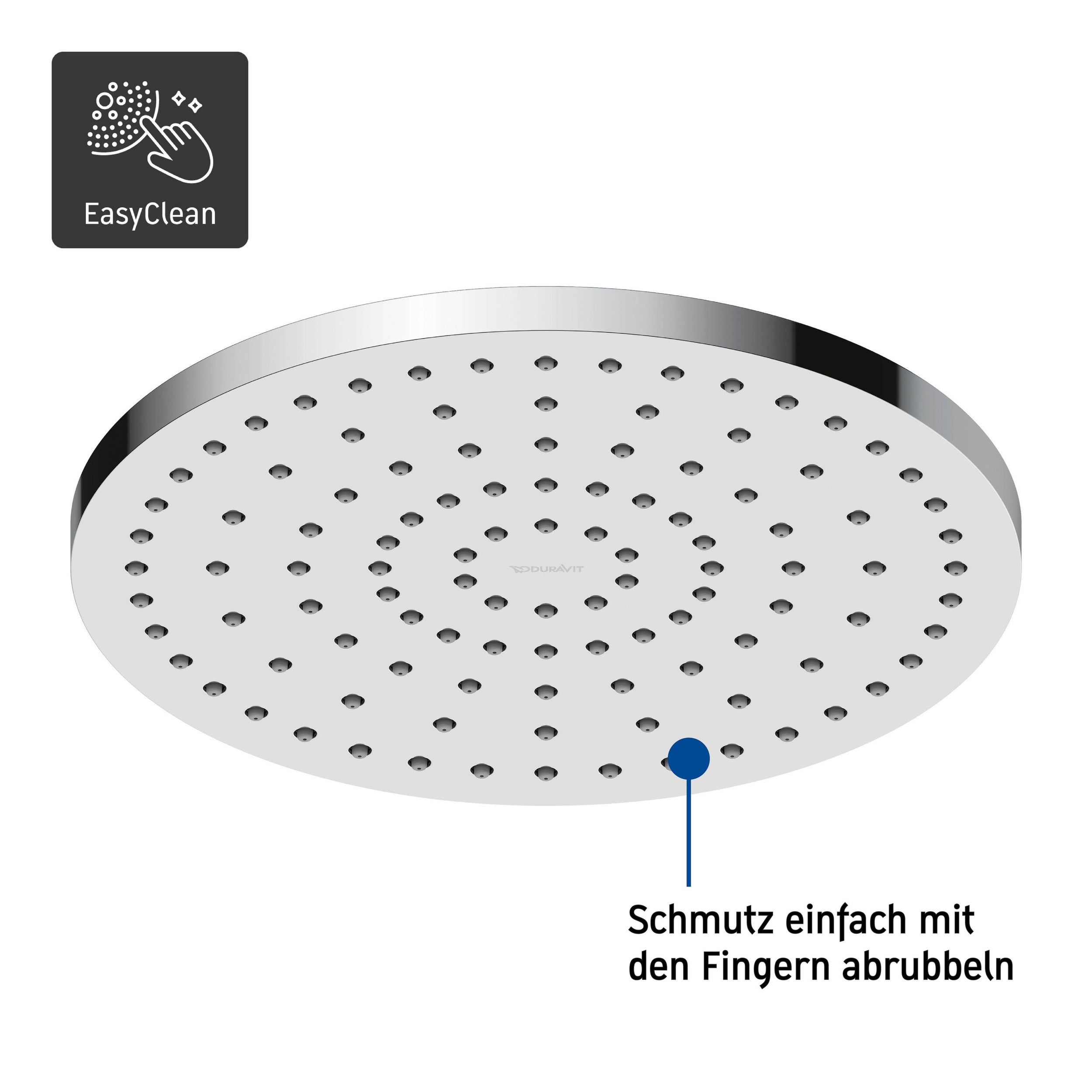 Sistema de ducha empotrada Duravit C.1 con ducha de lluvia - incl. teleducha y codo de conexión a la pared