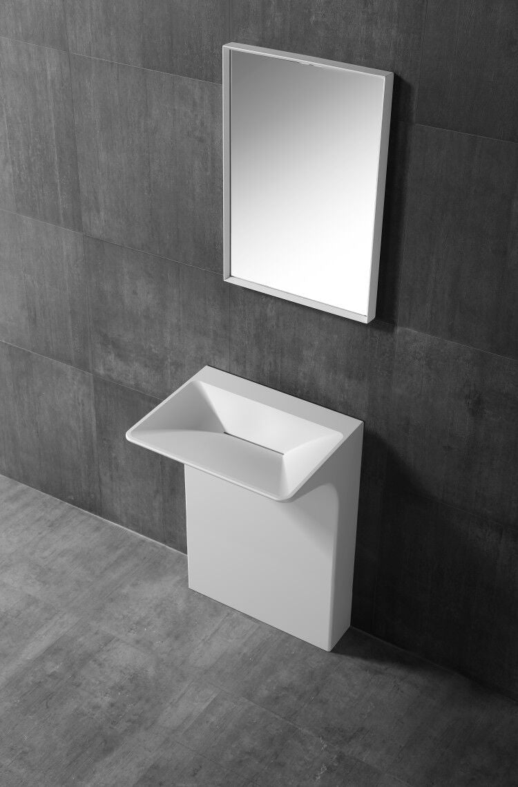 Lavabo en el suelo Bernstein de piedra sólida TWZ29 - 60 x 47 x 85 cm