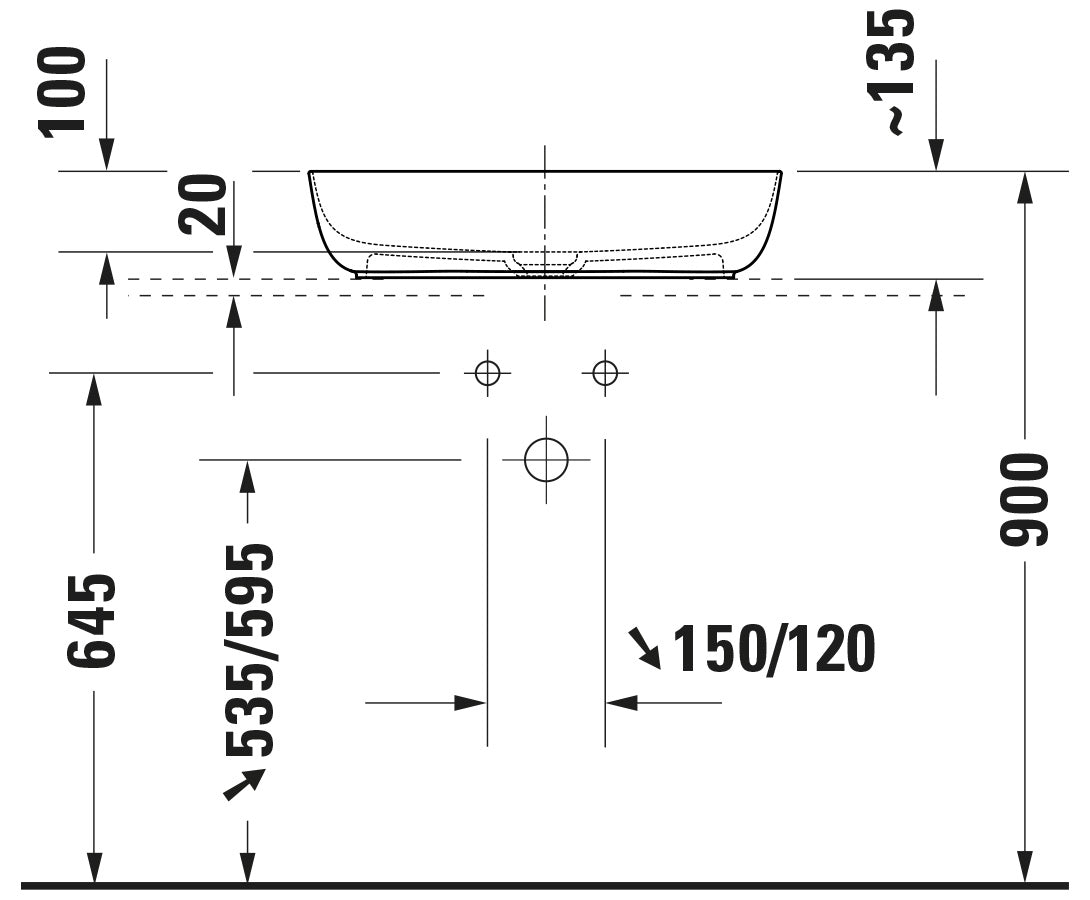 Lavabo sobre encimera Duravit Lagoa 60 cm, DuraCast Smooth - Blanco mate