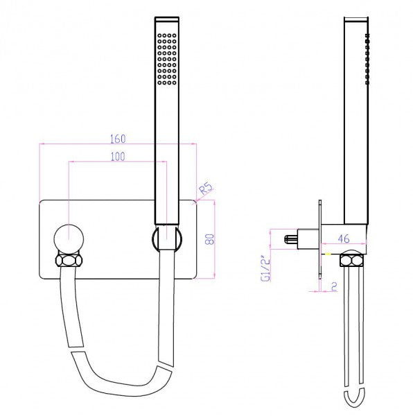 Aplique de pared con soporte de ducha CZT050B