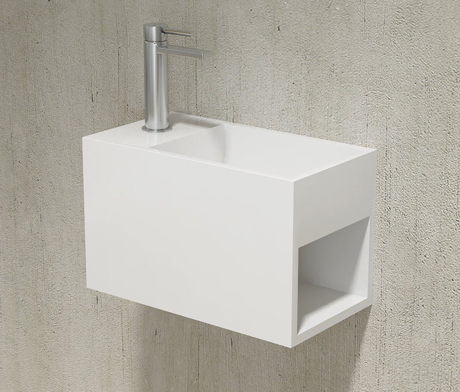 Lavabo mural PB2046 de fundición mineral - 33 x 18 x 20,5 cm