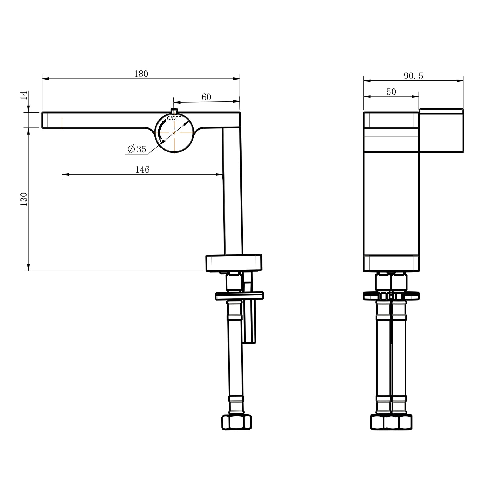 Mezclador de lavabo de diseño Grifo de baño NT3110G