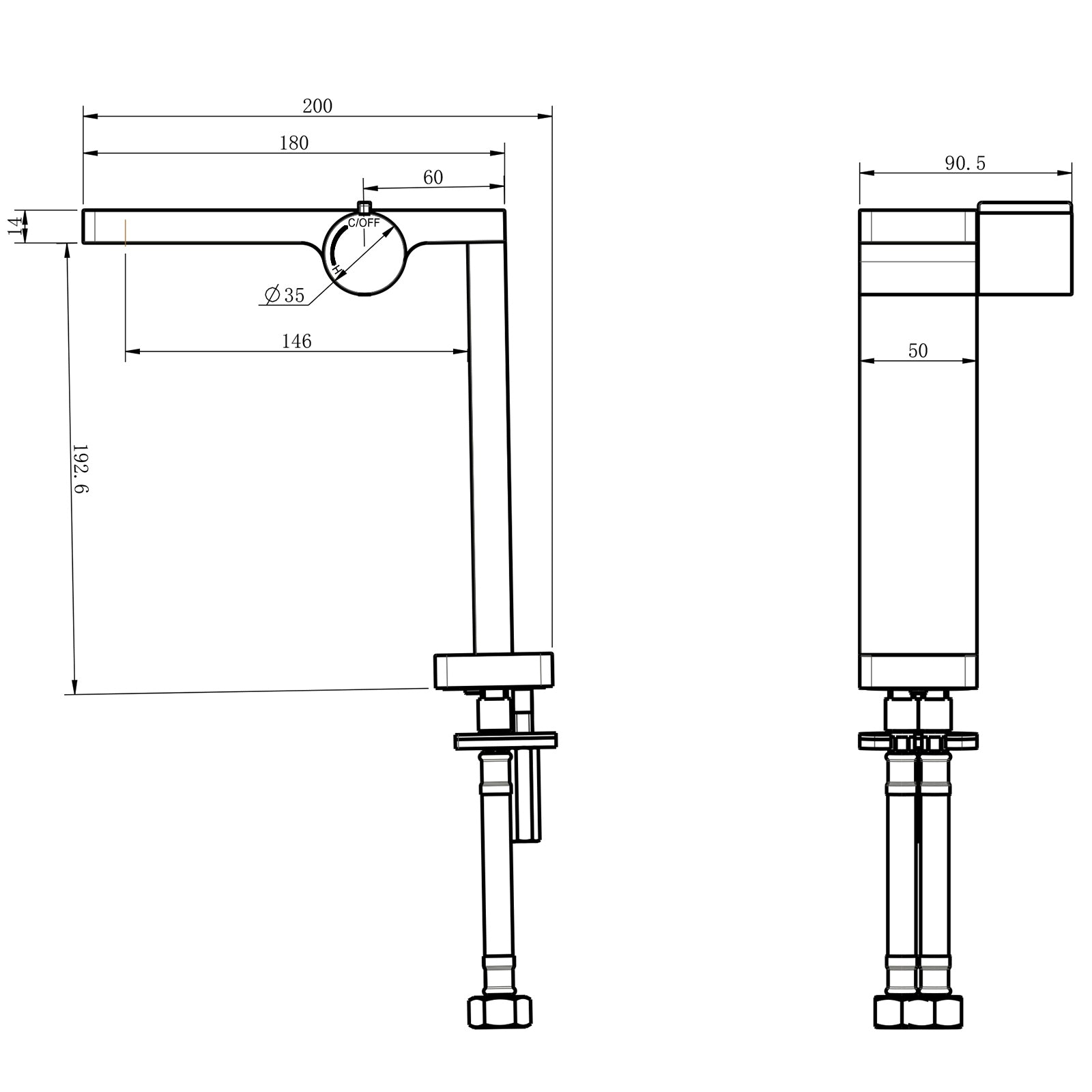 Grifo de lavabo de diseño - Grifo de baño NT3220C